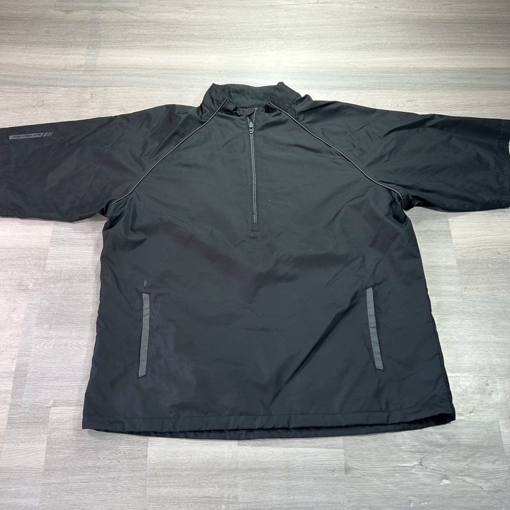 Sun Mountain Jacket Mens 2XL Black 1/2 Zip Golf Windbreaker Short Sleeve